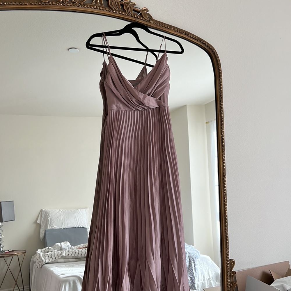 H&M mauve pink maxi pleated dress size 2 - Picture 2 of 6